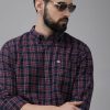Men Checked Casual Shirt with Mandarin Collar
